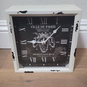 Vintage Style Wall Clock with Roman Numerals - Black and White